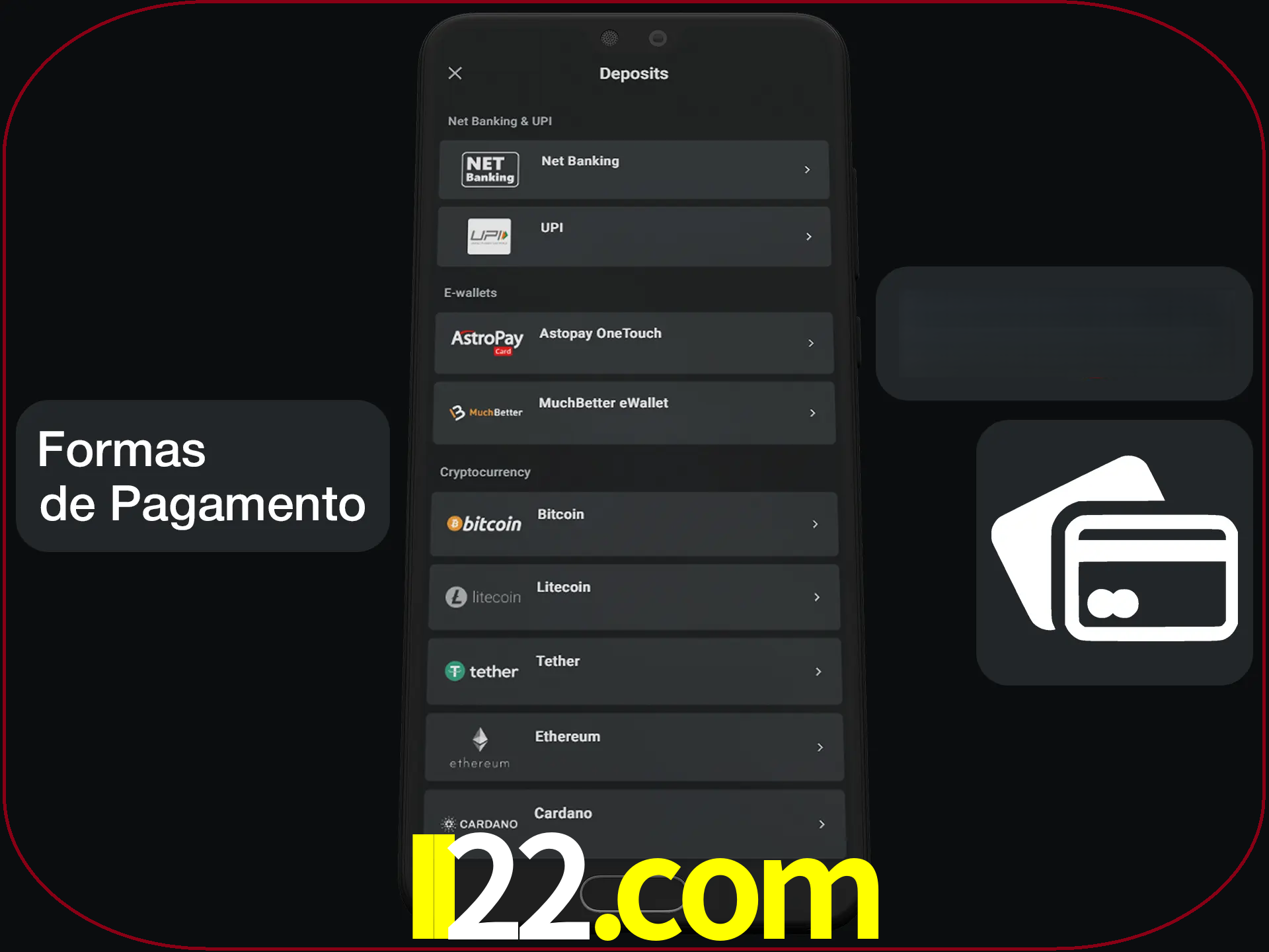 Escolha a forma de pagamento de sua preferência.